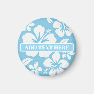 Tropical Blue Beach Flowers Magnet
