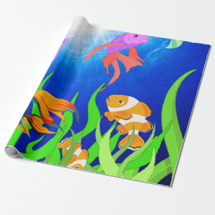 Tropical Blue Fish Haven Underwater Wonder Wrapping Paper