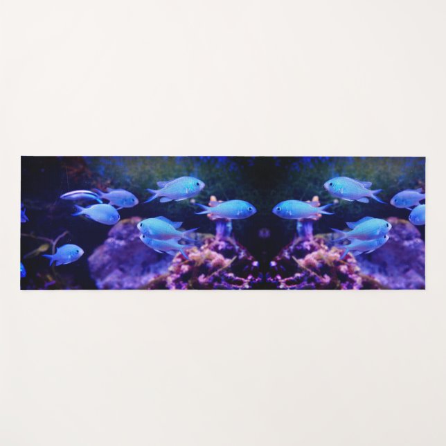 Tropical Blue Fish   Yoga Mat (Front (Horizontal))
