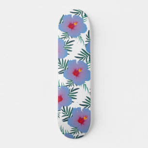 Tropical blue hibiscus skateboard