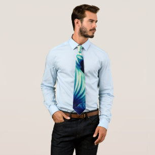 Tropical Blue Leaves Tie