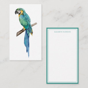 Tropical Blue Macaw Personalised Card