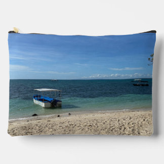 Tropical Blue Ocean Beach & Boat: Summer Vibe Accessory Pouch