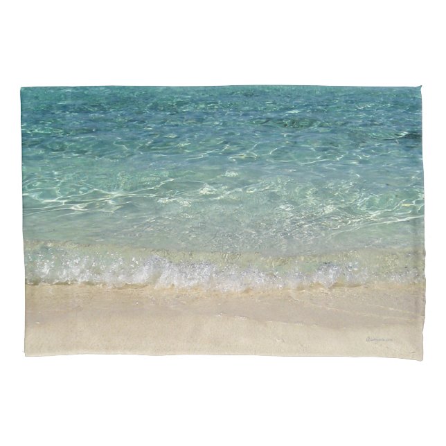 Tropical Blue Ocean Water Pillowcase (Front)