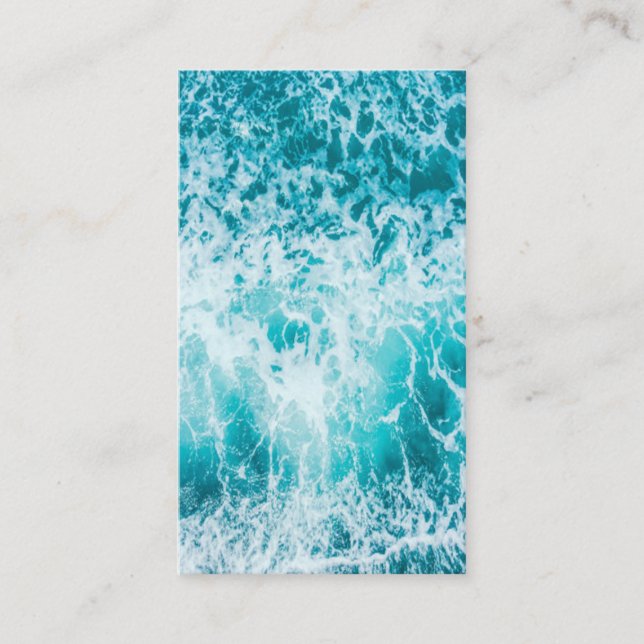 Tropical Blue Ocean Waves Business Card (Front)
