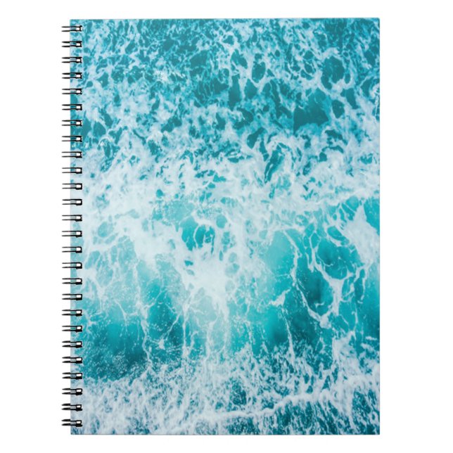 Tropical Blue Ocean Waves Notebook (Front)