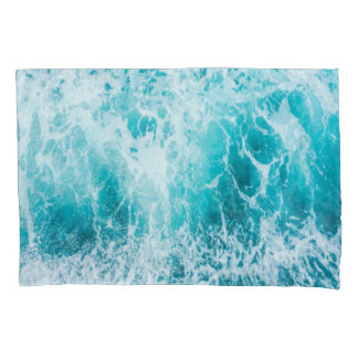 Tropical Blue Ocean Waves Pillowcase