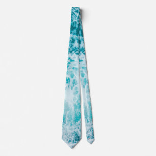 Tropical Blue Ocean Waves Tie