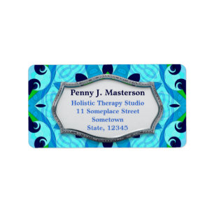 Tropical Blue Pattern  Address Label