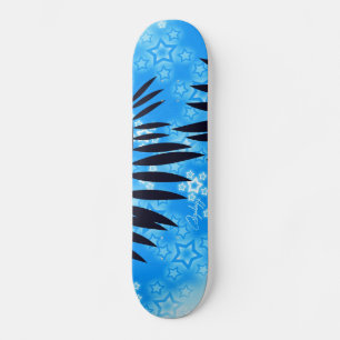 Tropical Blue Stars Skateboard
