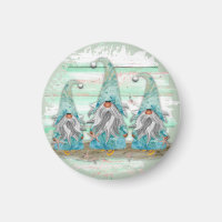 Tropical Blue Watercolor Beach Gnomes