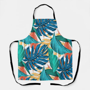 Tropical Blue yelllow leaves Apron