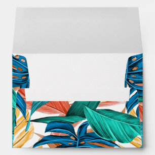 Tropical Blue yelllow leaves Envelope