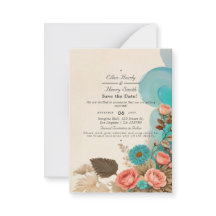 Tropical Blues & Greens Eco Beach Save the Date