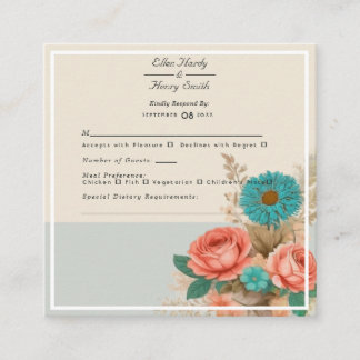 Tropical Blues & Greens Eco-friendly Beach RSVP Enclosure Card