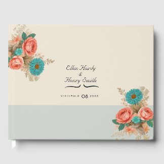Tropical Blues & Greens Eco-Friendly Beach Wedding Guest Book