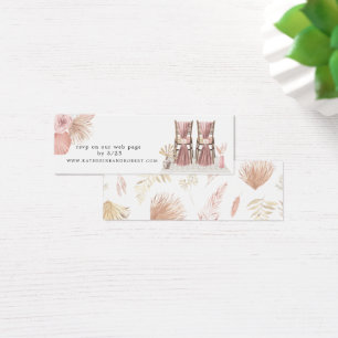 tropical blush bohemian Wedding Website Card