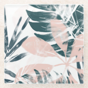 Tropical Blush Glass Coaster