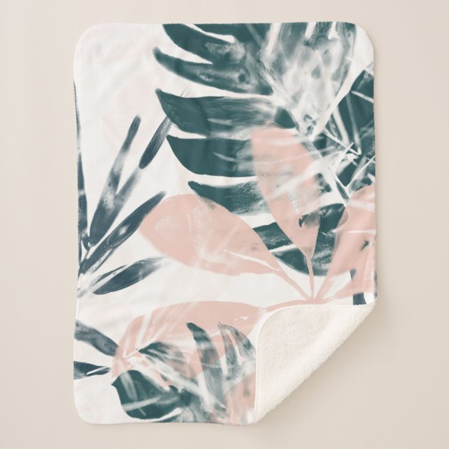 Tropical Blush Sherpa Blanket (Front)