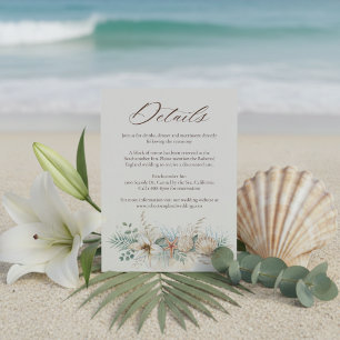 Tropical Boho Beach Wedding Details Enclosure Card