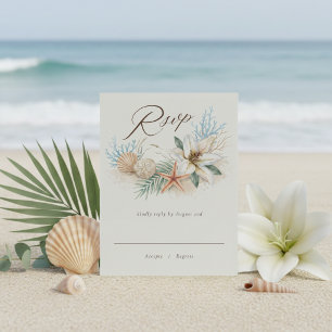 Tropical Boho Beach Wedding RSVP Card