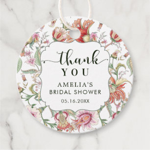 Tropical Boho Floral Bridal Shower Thank You Favour Tags