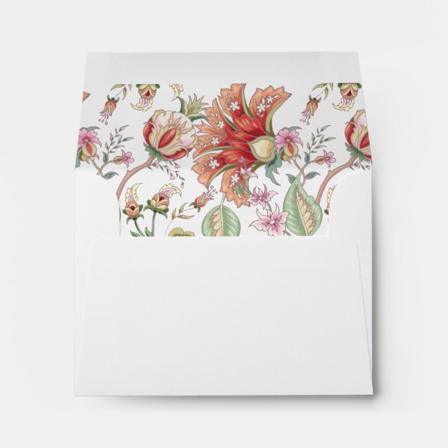 Tropical Boho Floral Pre-Printed Address RSVP Envelope (Back (Bottom))