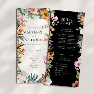 Tropical Boho Floral Wedding Program