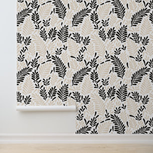 Tropical Boho Palm Leaf Pattern Wallpaper