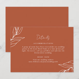 Tropical Boho Rust Wedding Details Enclosure Card