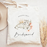 Tropical Boho Tigers Bachelorette Bridesmaid Tote Bag<br><div class="desc">This adorable tropical inspired design adorned with boho floral and tigers is perfect for a fun party!</div>