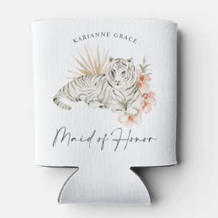 Tropical Boho Tigers Bachelorette Maid of Honour Can Cooler