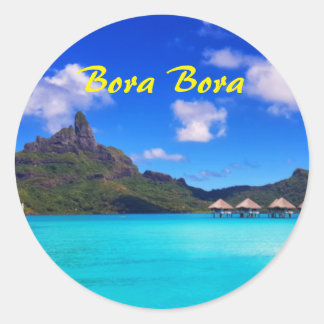 Tropical Bora Bora Scenic Island Vacation Classic Round Sticker