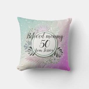 Tropical Botanical bouquet personalised Cushion