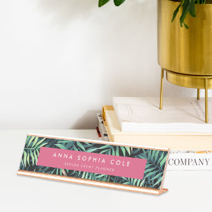 Tropical Botanical Desk Name Plate