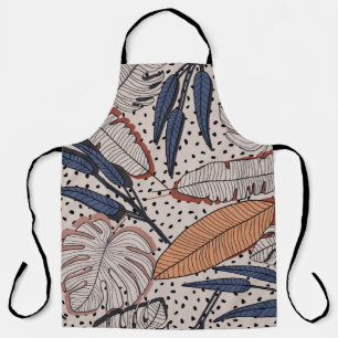 Tropical Botanical Fabric Vintage Illustration Apron