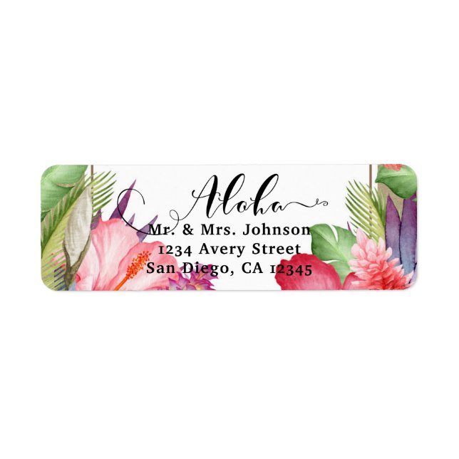 Tropical Botanical Floral Hawaiian Flowers Wedding (Front)