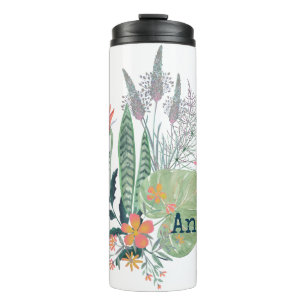 tropical Botanical floral personalised Thermal Tumbler