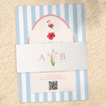 Tropical Botanical Floral Wedding Invitation