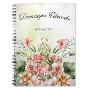 Tropical Botanical Flower Elegant Stylish Notebook