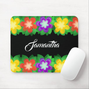 Tropical Botanical Flowers Mouse Pad