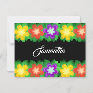 Tropical Botanical Flowers Postcard