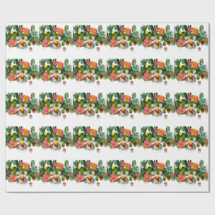 Tropical Botanical Garden Floral Collage – Colorfu Wrapping Paper