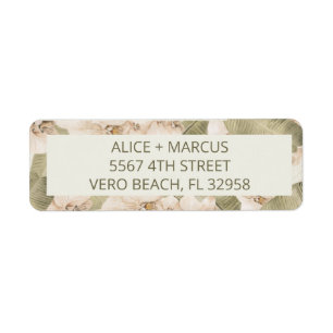 Tropical Botanical Garden Wedding Return Address