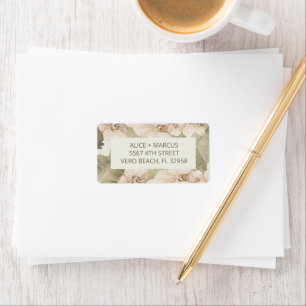 Tropical Botanical Garden Wedding Return Address Label