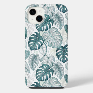 Tropical Botanical Green Monsteras iPhone 14 Plus Case