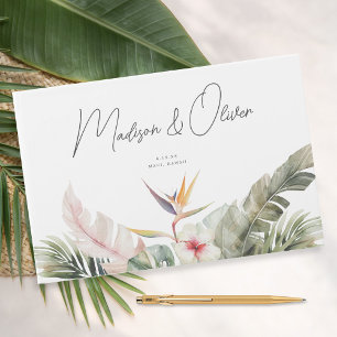 Tropical Botanical Island Wedding Welcome Guest Book