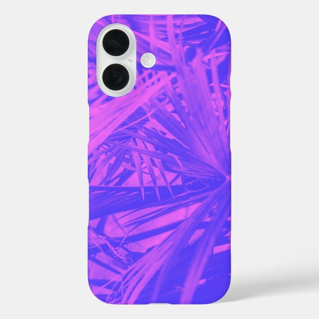 Tropical Botanical Leaf Ombre Purple Pink  Case-Mate iPhone Case (Back)