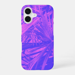 Tropical Botanical Leaf Ombre Purple Pink iPhone 16 Case