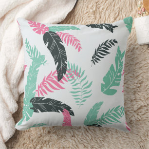 Tropical Botanical Leaf Pattern Cushion